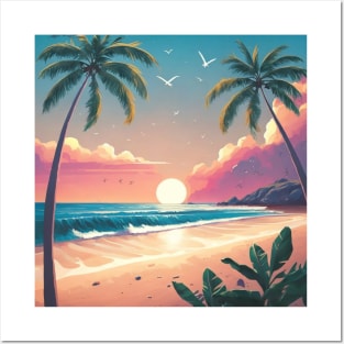 Beach, Tropical ocean Posters and Art